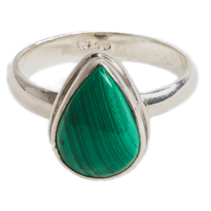 Malachite Silver Plated Ring