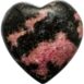 Puffed Gemstone Hearts Shaped 45mm - Rhodonite