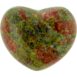 Puffed Gemstone Hearts Shaped 45mm - Unakite