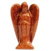 Carved Healing Stones Angel for Protection - Goldstone (Copper)