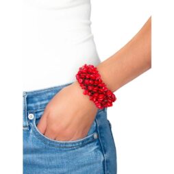 Hand-Woven Coral Cuff Bracelet