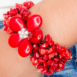 Handmade Coral Flower Cuff Bracelet