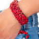 Hand-Woven Coral Tie Around Bracelet