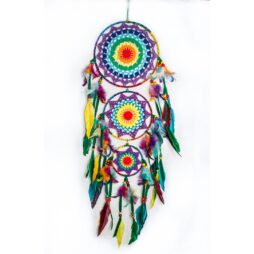 Multicolored Triple Layered Feathered Dreamcatcher