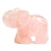 Carved Healing Stones Good Luck Elephants - Rose Quartz