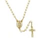 Guadalupe and Crucifix Design with Ivory Pearl Rosary in Gold Layered