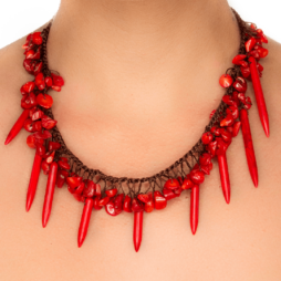 Handmade Coral Dagger Necklace