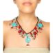 Hand-Woven Rope Necklace with Coral and Howlite Fringes