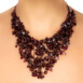 Handmade Garnet Fringed Collar Necklace