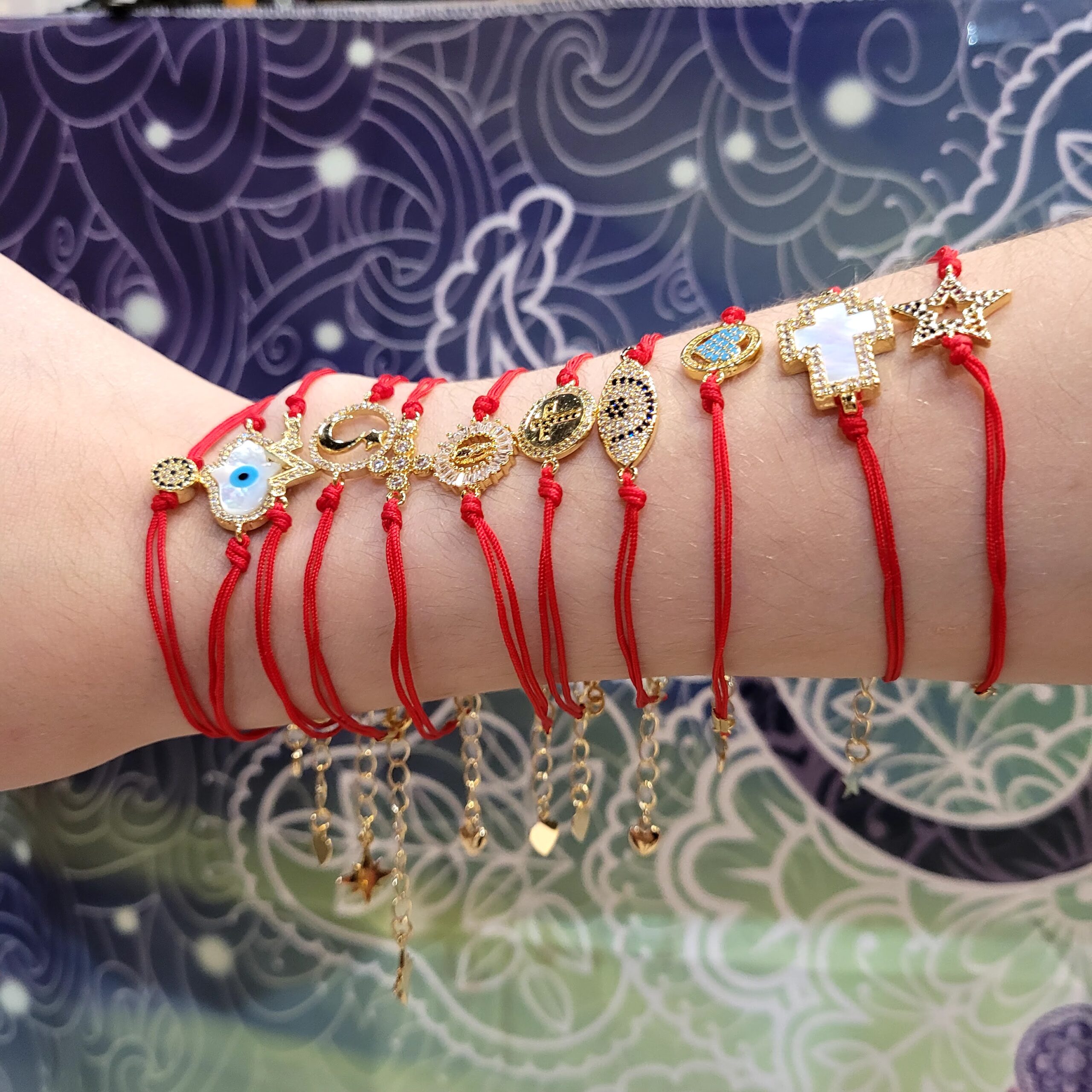 Red String with Charm Bracelets