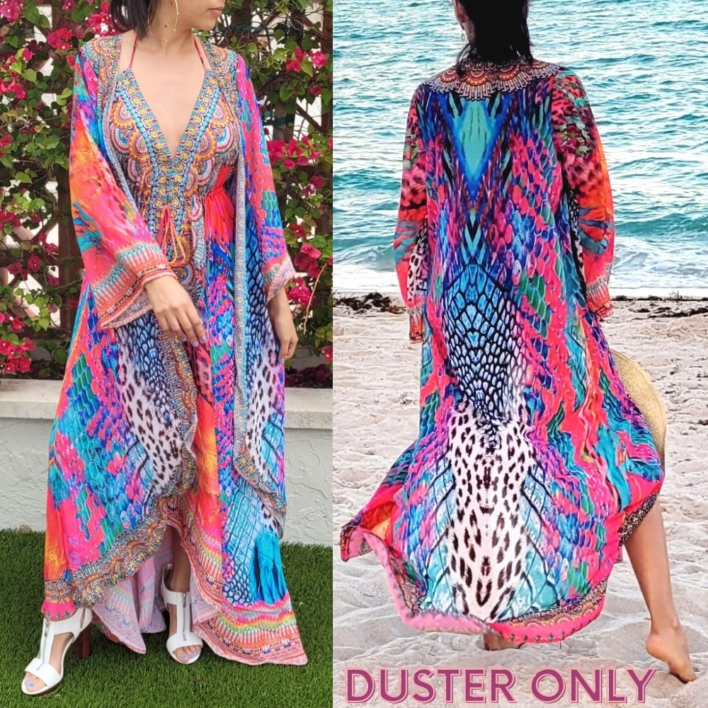 Women Elegant Halter Long Maxi Dresses/Cover Up Free Size - HAWAII VRSTYL Duster 645