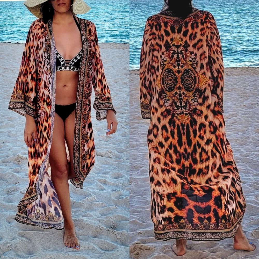 Women Elegant Halter Long Maxi Dresses/Cover Up Free Size - HAWAII Duster 633