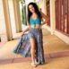 Crochet Crop Top Cami Turquoise and Flamingo Skirt