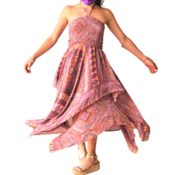 Bohemian Dress Style 12287 - 12287 Pink