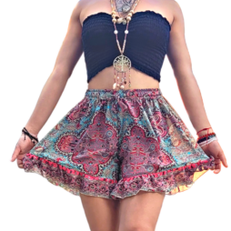 Paisley Floral Flowy Summer Shorts Free Shipping - 8